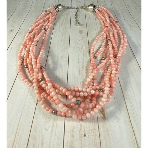 Jay King DTR 925 Angel Skin Coral Necklace Multi Strand Designer Southwestern - Picture 4 of 7